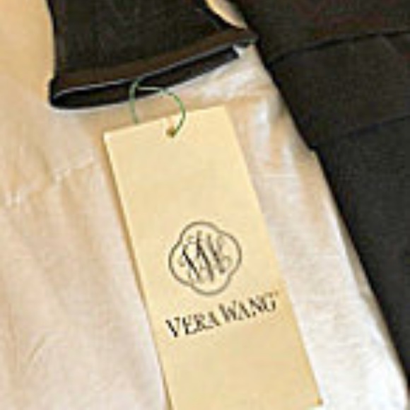 VERA WANG BLACK CLASSIC SILK CREPE COCKTAIL DRESS - Picture 2 of 2